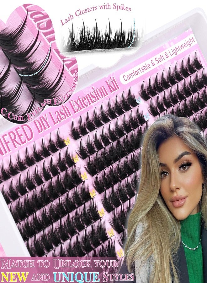 Winifred Manga Lash Clusters Kit Eyelash Clusters with Spikes Wispy Cluster Eyelash Extension Kit Fairy Lashes Clusters 10-18mm Anime Individual Lashes Kit Lash Bond and Seal Tweezers (243pcs) - Image 2